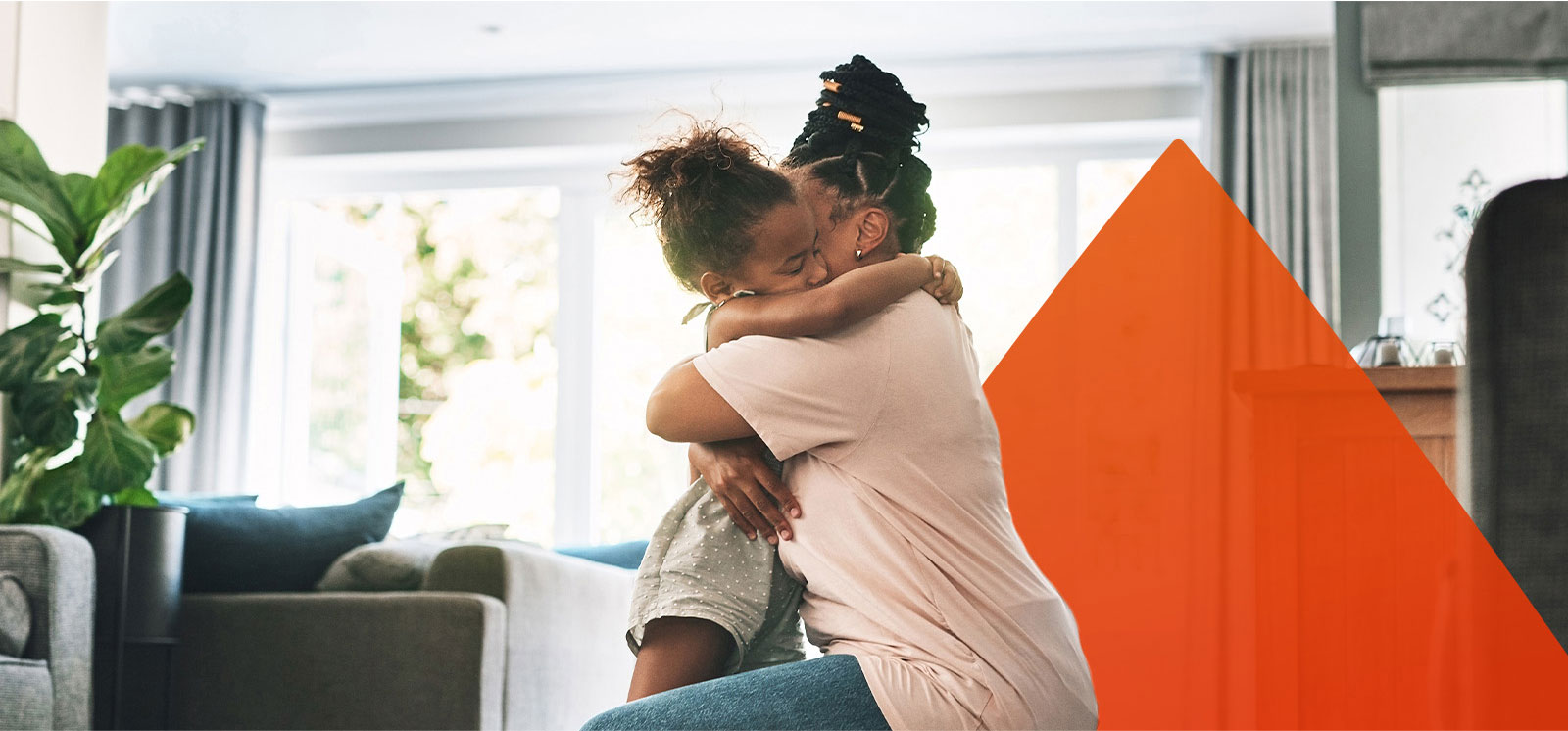 parent and child hugging